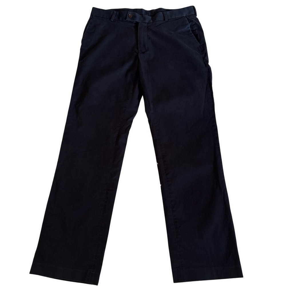 Charles Tyrwhitt Chinos Mens 34W 30L Navy Blue Slim Fit Cotton Blend Trousers